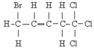 Name the following:   A)  1,1,1-trichloro-5-bromo-3-pentyne B)  1,1,1-trichloro-5-bromo-3-pentene C)  5,5,5-trichloro-1-bromo-2-pentene D)  1,1,1-trichloro-5-bromo-2-pentene E)  none of these 