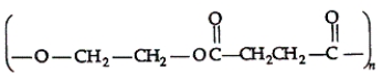 What monomer(s)  is(are)  needed to make the polymer shown here?    I. HOCH<sub>2</sub>CH<sub>2</sub>OH II.HOOCCH<sub>2</sub>CH<sub>2</sub>COOH III.HOCH<sub>2</sub>CH<sub>2</sub>COOH IV.HOCH = CHOH V.HOOCCH = CHCOOH A)  IV and V B)  III only C)  II only D)  II and III E)  I and II 