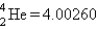 Calculate <font face= symbol ></font>E in kilojoules per mole for the reaction   Atomic masses:   ,   ,   . A)  0 B)  +2.4 <font face= symbol ></font> 10<sup>6</sup> kJ/mol C)  +4.6 <font face= symbol ></font> 10<sup>8</sup> kJ/mol D)  -4.6 <font face= symbol ></font> 10<sup>8 </sup>kJ/mol E)  -2.4 <font face= symbol ></font> 10<sup>6 </sup>kJ/mol 
