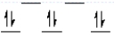 Which of the following crystal field diagrams is correct for Co(CN) <sub>6</sub><sup>4</sup><sup>-</sup>, where CN<sup>-</sup> is a strong-field ligand? A)    B)    C)    D)    E)  none of these 