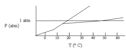 Shown below is a phase diagram for compound X. How will the melting point of X change with increased pressure?   A)  There is not enough information given. B)  It will increase. C)  It will increase and then decrease. D)  It will decrease. E)  It will remain the same. 