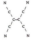 Tetracyanoethylene has the skeleton shown here:   From its Lewis structure, determine the following. -How many of the atoms are sp<sup>2</sup> hybridized? A)  2 B)  4 C)  10 D)  8 E)  6 