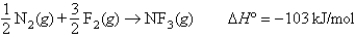 Given the following information: N<sub>2</sub> bond energy = 941 kJ/mol F<sub>2</sub> bond energy = 154 kJ/mol   calculate the N-F bond energy. A)  113 kJ/mol B)  268 kJ/mol C)  66 kJ/mol D)  317 kJ/mol E)  none of these 