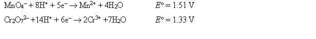 <strong>Refer to the galvanic cell below (the contents of each half-cell are written beneath each compartment). The standard reduction potentials are as follows: What is the value of E°<sub>cell</sub>?</strong> A) 2.84 V B) 0.18 V C) -0.18 V D) 1.79 V E) 2.29 V