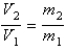 You have a partially filled party balloon with 2.00 g of helium gas. You then add 3.00 g of hydrogen gas to the balloon. Assuming constant temperature and pressure, how many times bigger is the party balloon - comparing before and after the hydrogen gas has been added. Choose the best formula to use to solve this problem. (V = volume of the gas, n = moles of the gas, m = mass of the gas, P = pressure of the gas.)  A)    B)    C)    D)    E)   