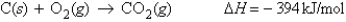 Determine the enthalpy change when 19.4 g of carbon is reacted with oxygen according to the reaction   A)  636 kJ B)    C)  -636 kJ D)  -7.64 kJ E)  6.76 kJ