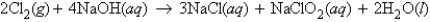 <strong>For the reaction   11.9 g Cl<sub>2</sub> is reacted with 12.0 g NaOH. How many moles of NaCl are produced?</strong> A) 0.300 mol NaCl B) 0.400 mol NaCl C) 0.150 mol NaCl D) 0.252 mol NaCl E) 0.225 mol NaCl <div style=padding-top: 35px> 