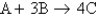 Consider the equation:   . If 3.0 moles of A is reacted with 6.0 moles of B, which of the following is true after the reaction is complete? A)  A is the leftover reactant because you need only 2 moles of A and have 3. B)  A is the leftover reactant because for every 1 mole of A, 4 moles of C are produced. C)  B is the leftover reactant because you have more moles of B than A. D)  B is the leftover reactant because 3 moles of B react with every 1 mole of A. E)  Neither reactant is leftover.