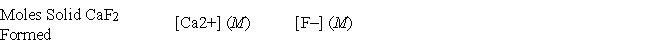 A 50.00-mL sample of 0.100 M Ca(NO<sub>3</sub>) <sub>2</sub> is mixed with 50.00 mL of 0.200 M NaF. When the system has come to equilibrium, which of the following sets of conditions will hold? The K<sub>sp</sub> for CaF<sub>2</sub> is 4.0 × 10<sup>-11</sup>.   A)  10.0 × 10<sup>-3</sup> 1.3 × 10<sup>-5</sup> M 1.3 × 10<sup>-5</sup> M B)  5.0 × 10<sup>-3</sup> 3.5 × 10<sup>-4</sup> M 7.0 × 10<sup>-4</sup> M C)  5.0 × 10<sup>-3</sup> 2.2 × 10<sup>-4</sup> M 4.3 × 10<sup>-4</sup> M D)  5.0 × 10<sup>-3</sup> 3.5 × 10<sup>-4</sup> M 4.3 × 10<sup>-4</sup> M E)  5.0 × 10<sup>-3</sup> 3.4 × 10<sup>-9</sup> M 5.0 × 10<sup>-2</sup> M