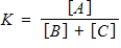 Consider the following chemical reaction involving a pure solid sample A that yields products B and C: 3A(s)    3B(g)  + 2C(g)  Identify the equilibrium expression of the reaction.​ A)  ​   B)  ​   C)  ​   D)  ​   E)  ​  