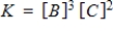 Consider the following chemical reaction involving a pure solid sample A that yields products B and C: 3A(s)    3B(g)  + 2C(g)  Identify the equilibrium expression of the reaction.​ A)  ​   B)  ​   C)  ​   D)  ​   E)  ​  