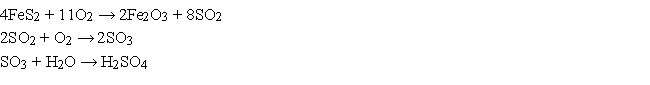 <strong>Sulfuric acid may be produced by the following process: <sub> </sub>   <sub> </sub> <sub> </sub> How many moles of H<sub>2</sub>SO<sub>4</sub> will be produced form 5.00 mol of FeS<sub>2</sub>?</strong> A) 12.2 mol B) 20.0 mol C) 6.11 mol D) 10.0 mol E) 5.00 mol <div style=padding-top: 35px> 