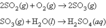 Combustion of coal releases sulfur dioxide into the atmosphere.The following process converts this gas into sulfuric acid,a component of acid rain.   If each tonne of coal produces   L of sulfur dioxide (measured at STP) ,what mass of sulfuric acid can result from combustion of each tonne of coal? (1 tonne = 1000 kg)  A)    kg H<sub>2</sub>SO<sub>4</sub> B)    kg H<sub>2</sub>SO<sub>4</sub> C)    kg H<sub>2</sub>SO<sub>4</sub> D)    kg H<sub>2</sub>SO<sub>4</sub> E)    kg H<sub>2</sub>SO<sub>4</sub>