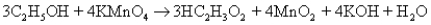 The following equation describes the oxidation of ethanol to acetic acid by potassium permanganate:   5.00 g of ethanol and an excess of aqueous KMnO<sub>4</sub> are reacted,and 4.24 g of HC<sub>2</sub>H<sub>3</sub>O<sub>2</sub> result.What is the percent yield? A) 100% B) 65.1% C) 21.7% D) 34.9% E) 4.24 g HC<sub>2</sub>H<sub>3</sub>O<sub>2</sub> is impossible since it represents more than 100% yield.