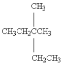 Name the following:   A) n-heptane B) 2-methyl-2-ethylbutane C) 3,3-dimethylpentane D) 2,2-diethylpropane E) none of these