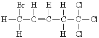 Name the following:   A) 1,1,1-trichloro-5-bromo-3-pentene B) 1-bromo-5,5,5-trichloro-2-pentene C) 1,1,1-trichloro-5-bromo-2-pentene D) 1,1,1-trichloro-5-bromo-3-pentyne E) none of these