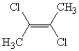 Name the following:   A) 2-chloro-3-chloro-cis-2-butene B) 2,3-dichloro-cis-2-butene C) 2,3-dichloro-trans-2-butene D) 1-chloro-1-methyl-2-chloro-propene E) 2,3-dichloro-1-methyl-propene