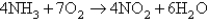 Consider the reaction:   At a certain instant the initial rate of disappearance of the oxygen gas is X.What is the value of the appearance of water at the same instant? A) 1.2 X B) 1.1 X C) 0.86 X D) 0.58 X E) cannot be determined from the data