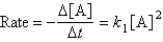  Two isomers (A and B) of a given compound dimerize as follows:    Both processes are known to be second order in reactant,and k<sub>1 </sub>is known to be 0.25 L/mol·s at 25°C,where   <sup> </sup> In a particular experiment,A and B were placed in separate containers at 25°,where [A]<sub>0</sub> = 1.0  \times  10<sup>-</sup><sup>2</sup> M and [B]<sub>0</sub> = 2.5  \times  10<sup>-</sup><sup>2</sup> M.It was found that [A] = 3[B] after the reactions progressed for 3.0 minutes. -Calculate the value of   where <sup> </sup> <sup> </sup>   <sup> </sup> A) 2.2 L/mol·s B) 0.75 L/mol·s C) 1.9 L/mol·s D) 0.21 L/mol·s E) none of these 