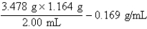 What is the best answer to report for   g/mL? A)    B)    C)    D)    E)   