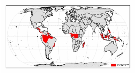 The climate zone shownon the map below is   A)  tropical monsoon. B)  tropical rainforest. C)  marine west coast. D)  hot low-latitude desert. E)  hot low-latitude steppe.