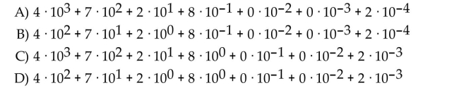 Write the following as a sum using powers of 10 to show place value. 472.8002