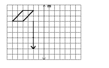 Solve the problem. -A glide reflection is defined by the given slide arrow and the line of reflection m. Find the image of the given figure under this glide reflection.    A)     B)     C)     D)     