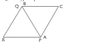 Solve. -Consider the two congruent equilateral triangles ABC and PQR. If side AB is glued to side PQ, what type of quadrilateral is formed?  