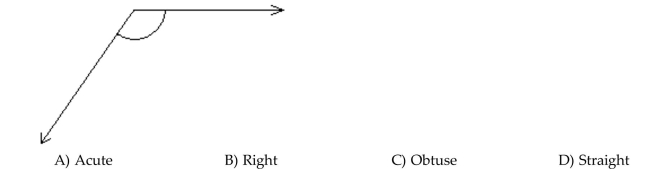Tell whether the angle is acute, right, obtuse, or straight.