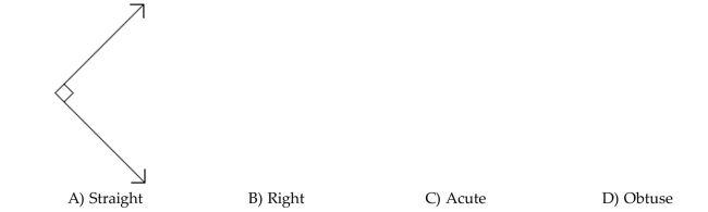 Tell whether the angle is acute, right, obtuse, or straight.
