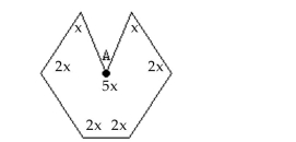 Determine the measure of the interior angle at vertex A. -  A) 420° B) 120° C) 60° D) 300°