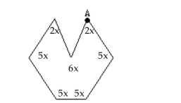 Determine the measure of the interior angle at vertex A. -  A) 300° B) 30° C) 150° D) 60°