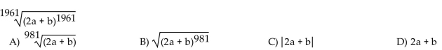 Find the following. Assume that letters can represent any real number.  <div style=padding-top: 35px> 