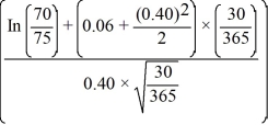  △ = N   = N (− 0.50129) = 0.308084 △ = N (d1) = 0.308084 