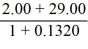  k = 0.06 + 1.2(0.12 − 0.06) = 0.132 V<sub>0</sub> =   = 27.39 