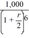     +   1,000 = r/2 = 4.489% r = YTC = 8.98% Calculator entries are N = 6, PV = −1,000, PMT = 30, FV = 1,100, CPT I/Y → 4.4892 (semiannual) Annual YTC = 2 × 4.4892 = 8.9784 