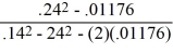 W<sub>B </sub>=   COV <sub>AB</sub> = ρAB<sup>σ</sup>A<sup>σ</sup>B = (.35)(.24)(.14) = .01176 W<sub>B</sub> =   = 85% 