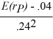 A =   3 =   3 × .0576 = E(r<sub>p</sub>) − .04 E(r<sub>p</sub>) = .1728 + .04 = 21.28% 