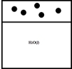 Below is a representation of a sealed chamber containing pure liquid water in equilibrium with water vapor.The circles represent water vapor.   If a nonvolatile solute is added to the water,which best represents the new system at equilibrium? A)    B)    C)    D)    E)   