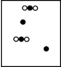 Suppose white atoms (W) and black atoms (B) react according to the following balanced chemical equation. 2W + B → BW<sub>2</sub> If the initial reaction mixture is prepared as follows,what will the final reaction mixture be once the reaction is complete?   A)    B)    C)    D)    E)   
