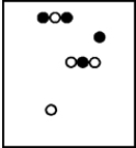 Suppose white atoms (W) and black atoms (B) react according to the following balanced chemical equation. 2W + B → BW<sub>2</sub> If the initial reaction mixture is prepared as follows,what will the final reaction mixture be once the reaction is complete?   A)    B)    C)    D)    E)   