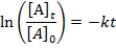 What is the integrated rate law for a first-order reaction? A) rate = k[A]t B)    C)    D)    E)   