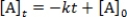 What is the integrated rate law for a first-order reaction? A) rate = k[A]t B)    C)    D)    E)   