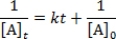 What is the integrated rate law for a first-order reaction? A) rate = k[A]t B)    C)    D)    E)   