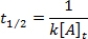 What is the half-life for a first-order reaction? A)    B)    C)    D)    E)   