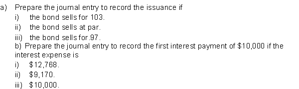 A company issued a $500,000 Bond. Instructions  
