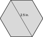  A 10-ft length of drainpipe has a cross-section as indicated below. What volume of water would the pipe hold?    A)   16.238  in  ^ { 3 }  B)  486 in  ^ { 3 }  C)   4.059 \mathrm { in } ^ { 3 }  D)   40.595  in  ^ { 3 }
