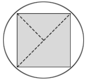  The end of a 30 mm-diameter round rod is milled as shown in the given figure. Find the area of the square.    A)   225 \mathrm {~mm} ^ { 2 }  B)   450 \mathrm {~mm} ^ { 2 }  C)   900 \mathrm {~mm} ^ { 2 }  D)  Insufficient information. 