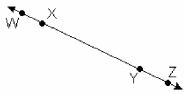 \overleftrightarrow { \mathrm { WZ } } \text { and } \overleftrightarrow { \mathrm { XY   } }........   A) coincide B) are perpendicular C) are parallel D) intersect 