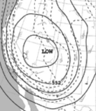Consider the following weather map showing the southwestern part of the United States.   This map seems to indicate that this geographical region: A) is experiencing barometric pressures greater than 760 mm Hg. B) that air masses are descending and warming. C) cloud formation is likely. D) is experiencing lower than normal temperatures. E) All of the above are likely to occur in this region in the time frame of this map.